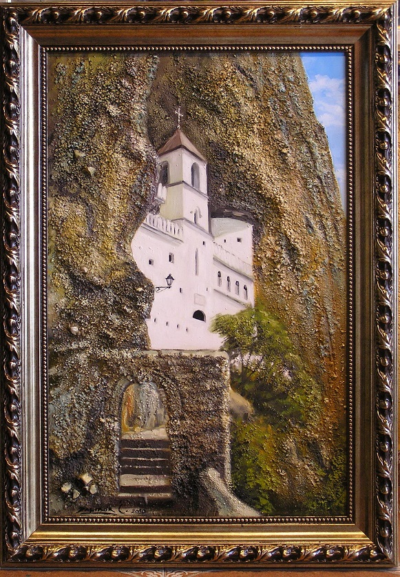 "Manastir Ostrog" , ulje na platnu, 90x50cm